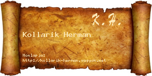 Kollarik Herman névjegykártya