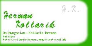 herman kollarik business card
